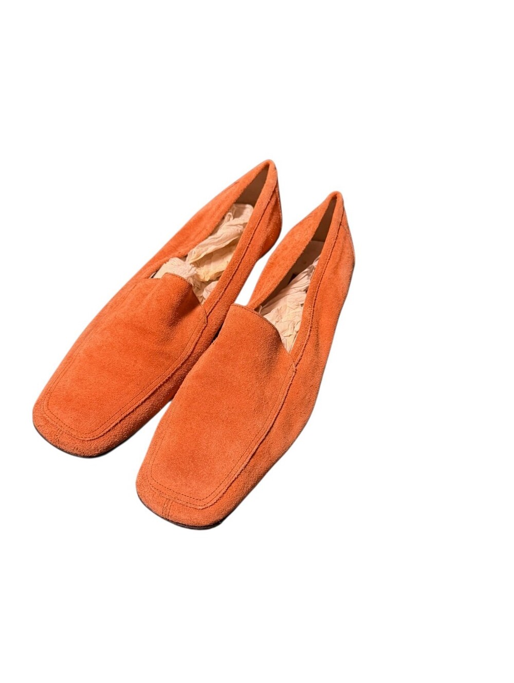 Janet & Janet Suede Slip-On Loafers Orange sz 37